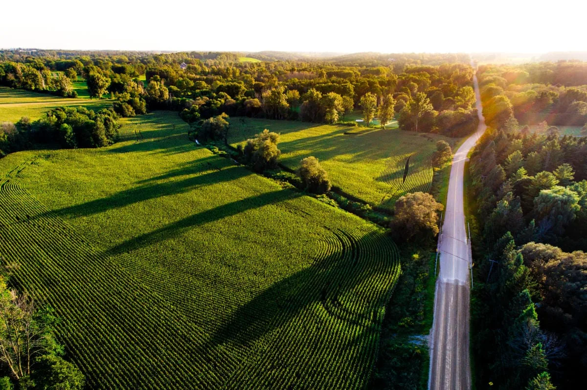 Aerial view of Oxford County, Ontario